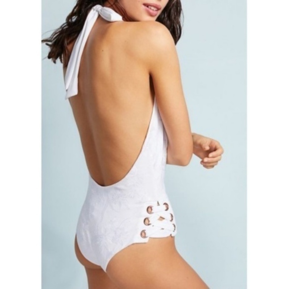 NWT Tori Praver Jolie Textured One-Piece Swimsuit